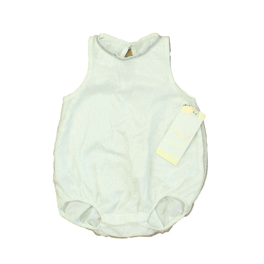 Rene Rofe Girls White | Silver Romper Size: 3-6 Months White | Silver