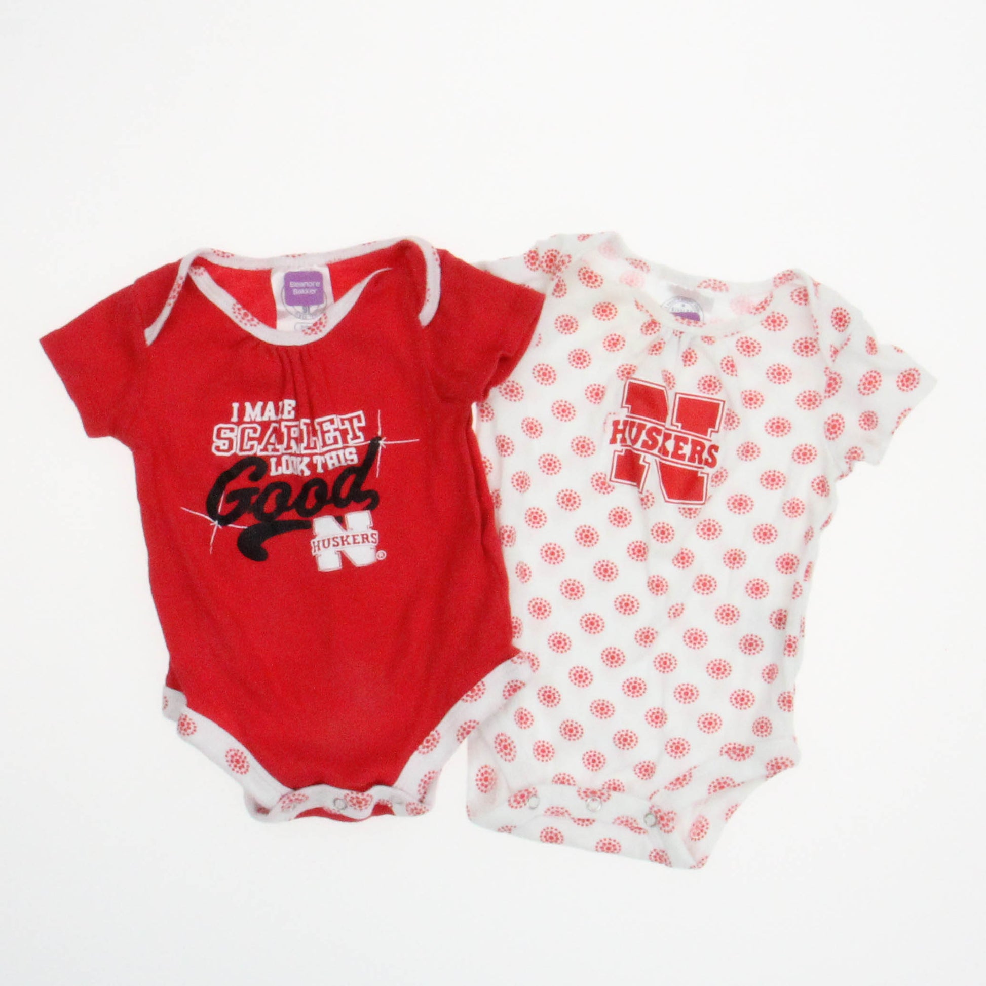 Rivalry Threads Girls Red |White Onesie Size: 3-6 Months Red |White