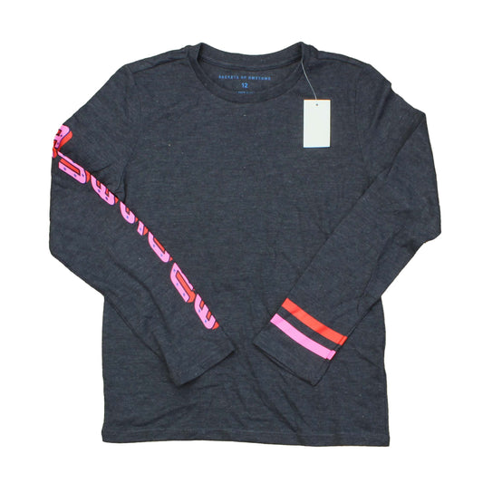 Rockets Of Awesome Girls Grey | Red | Pink Long Sleeve T-Shirt Size: 12 Years