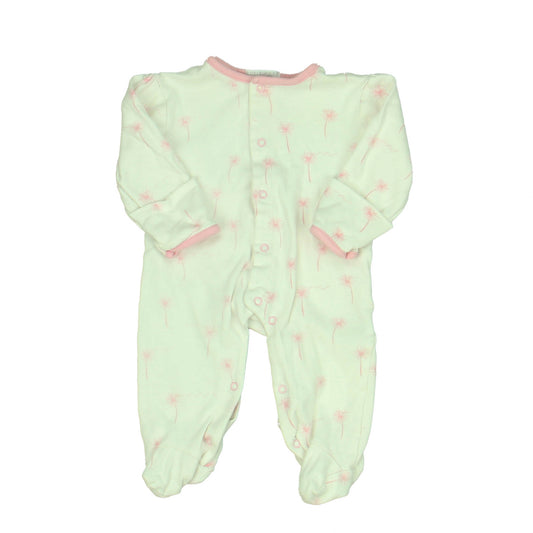Rosie Pope Girls White | Pink 1-piece footed Pajamas Size: 0-3 Months White | Pink
