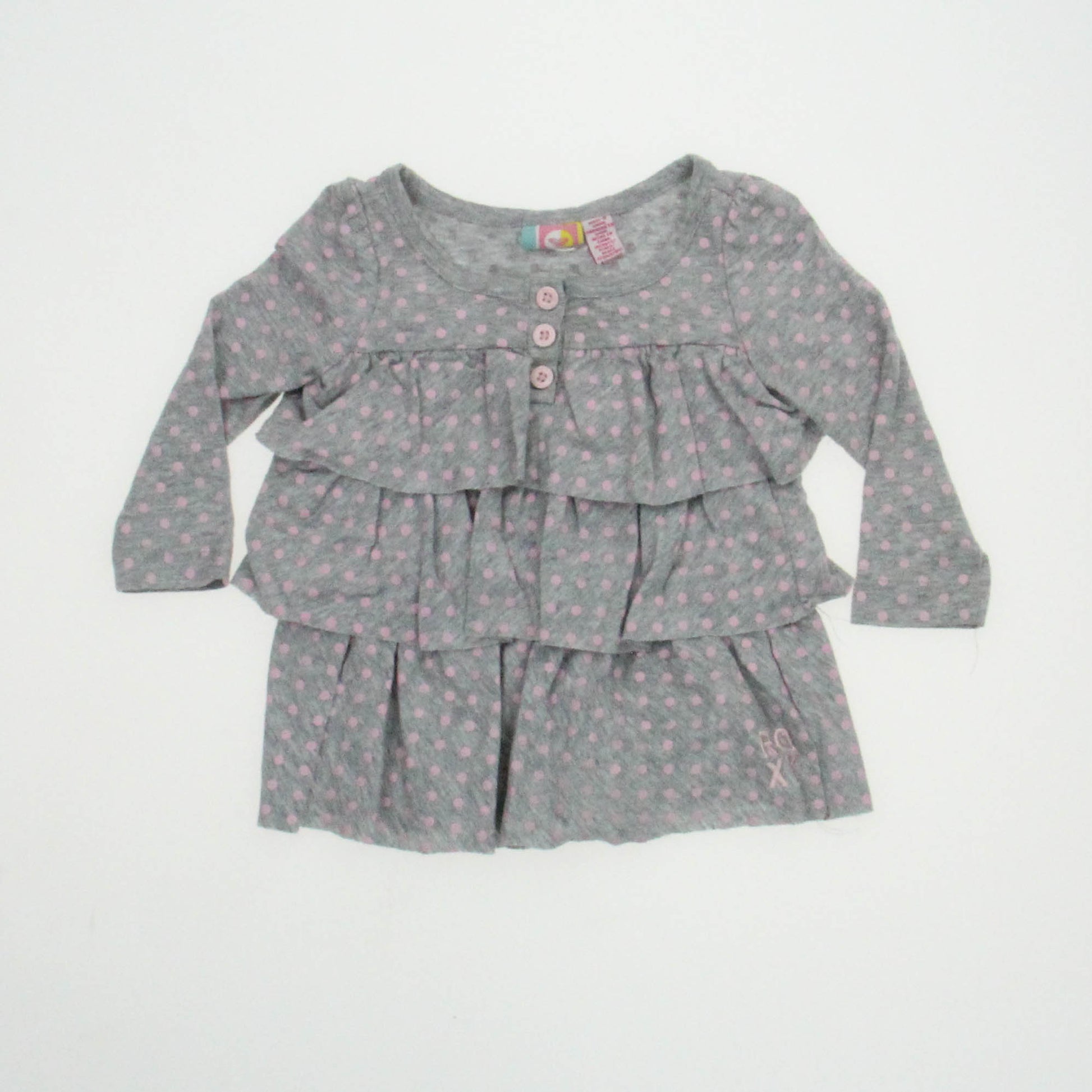Roxy Girls Grey Dress Size: 6-12 Months Grey