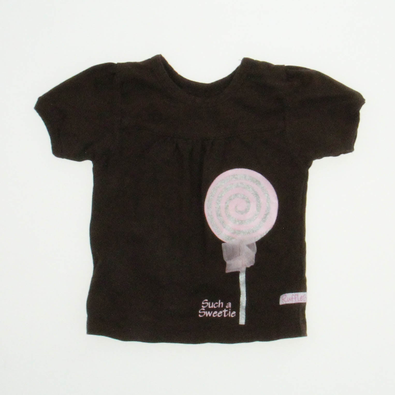 Ruffle Butts Girls Brown Short Sleeve Shirt Size: 3-6 Months Brown