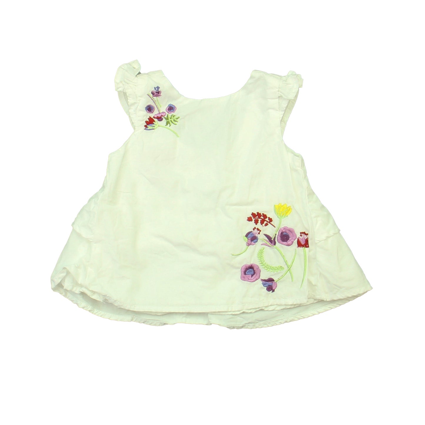 Ruffle Butts Girls White | Flowers Blouse Size: 6-12 Months White | Flowers