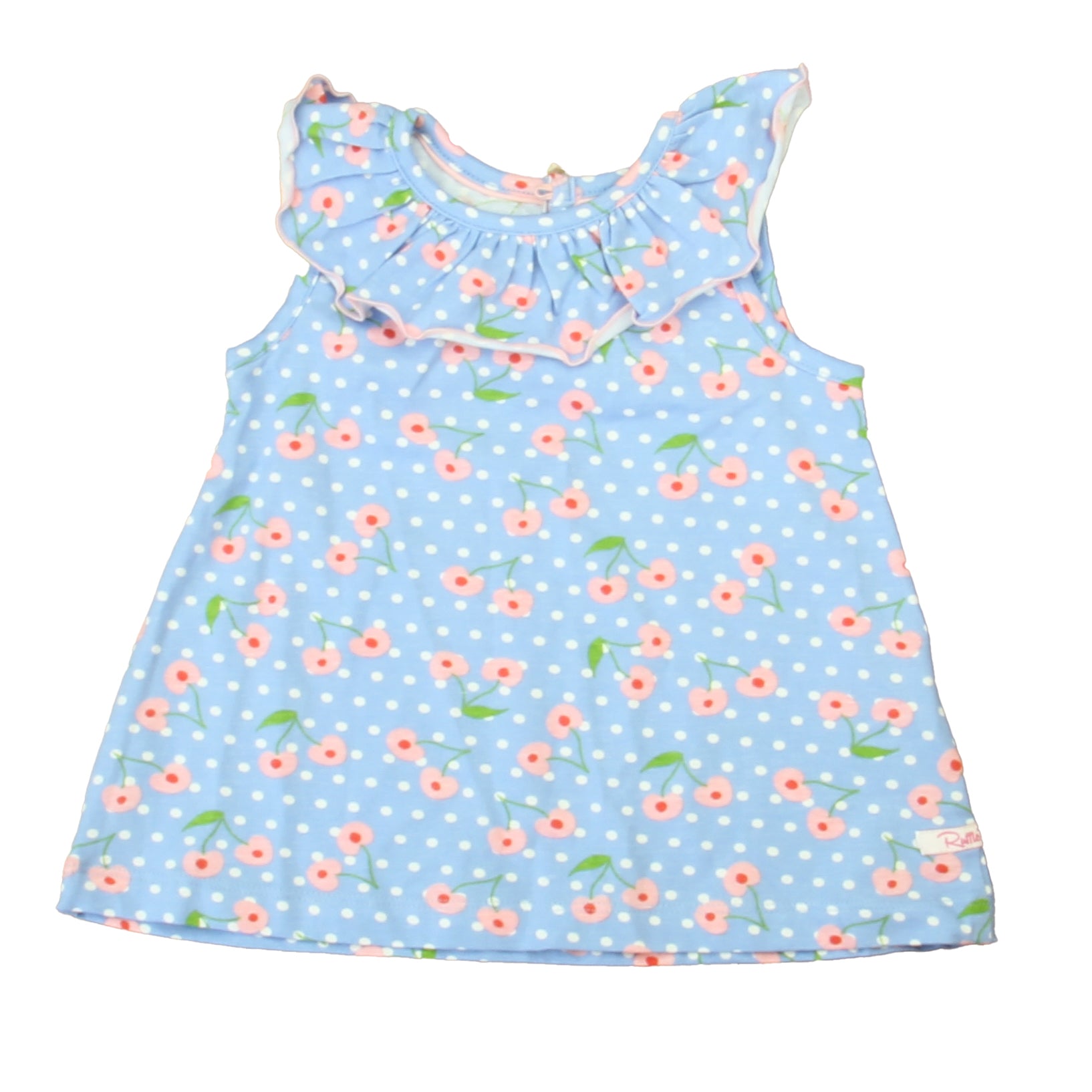 Rugged Butts Girls Blue | Pink Cherries Tank Top Size: 18-24 Months Blue | Pink Cherries