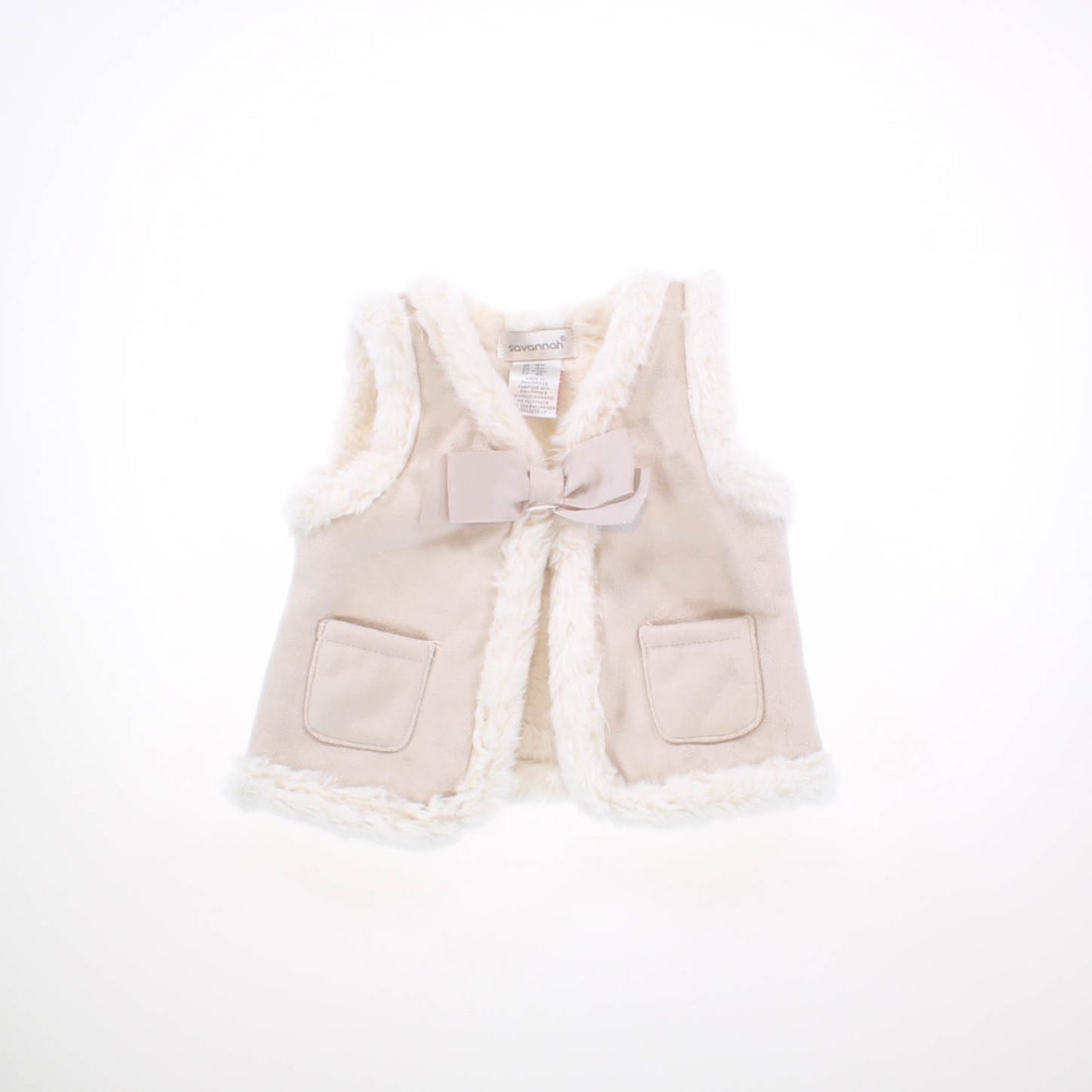 Savannah Girls Tan | White Vest Size: 12 Months Tan | White