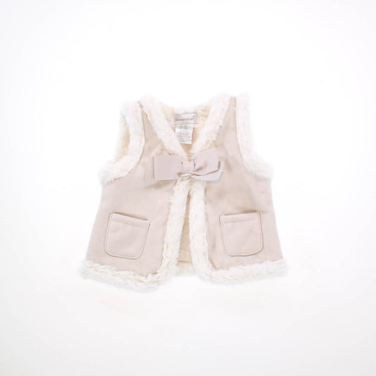 Savannah Girls Tan | White Vest Size: 12 Months Tan | White
