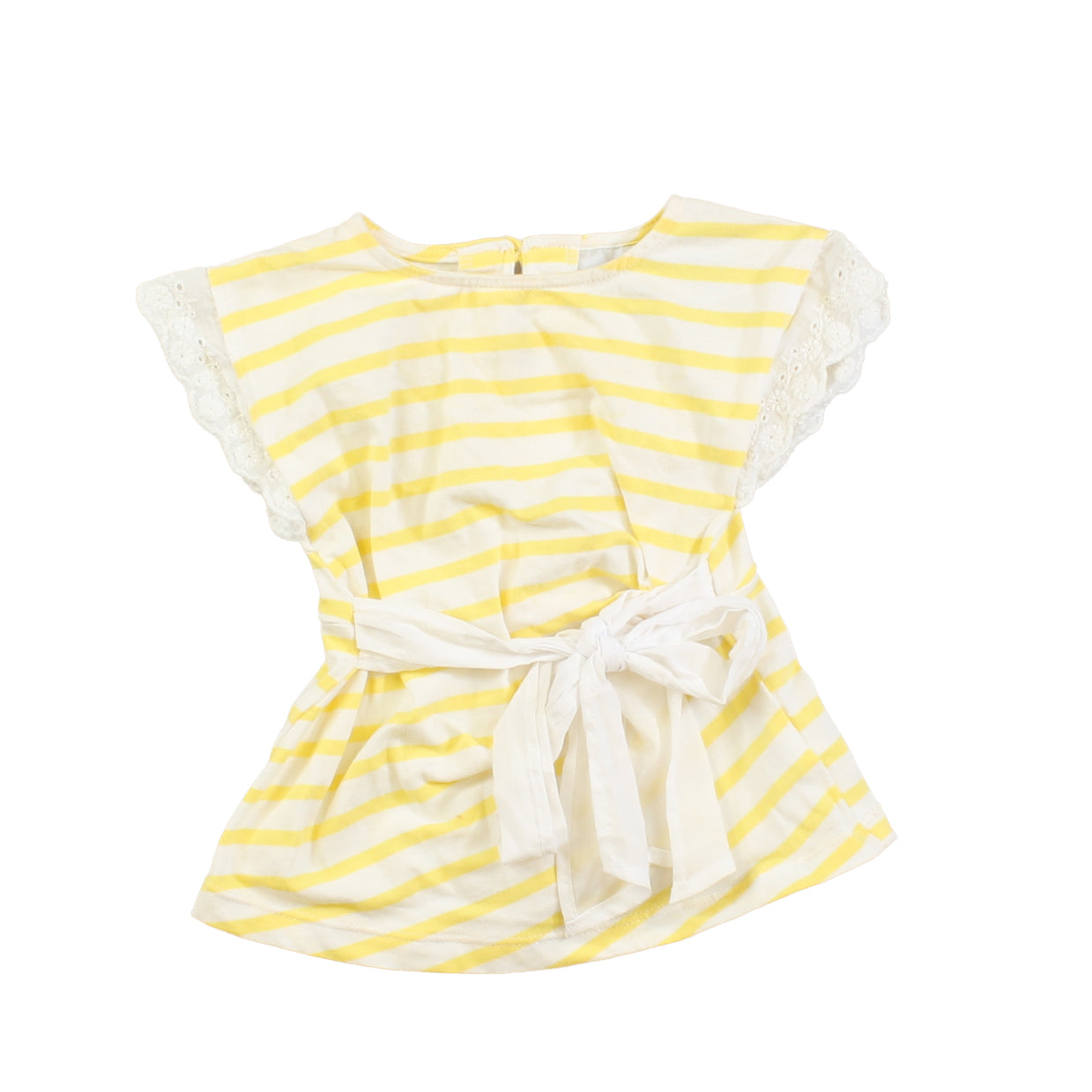 Savannah Girls White | Yellow | Stripes T-Shirt Size: 3-6 Months White | Yellow | Stripes