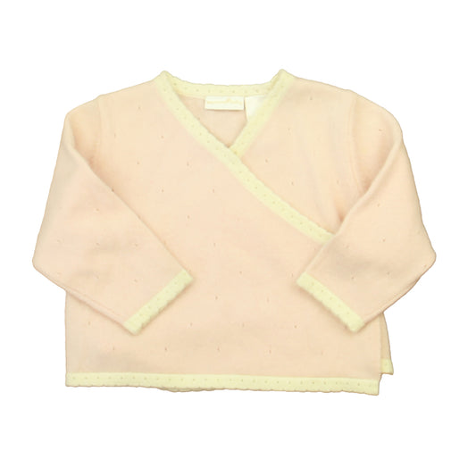 Savannah Girls Pink | White Cashmere Cardigan Size: 3 Months Pink | White Cashmere