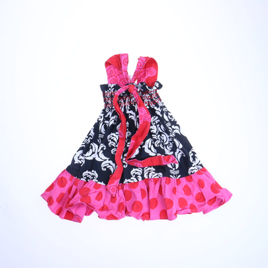 Servane Barrau Girls Black | White | Pink Dress Size: 12-24 Months Black | White | Pink