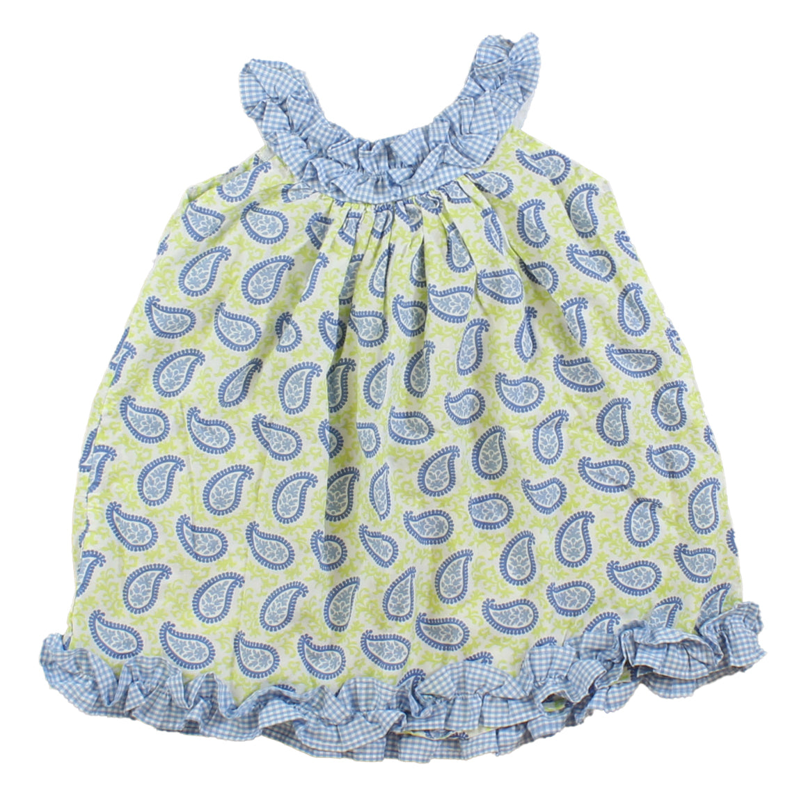 Smockadot Kids Girls Green | Blue Dress Size: 18 Months Green | Blue