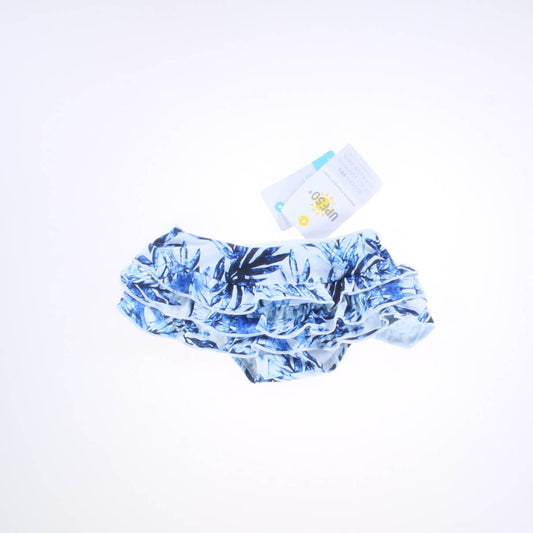Snapperrock Girls Blue and White Floral 2-piece Swimsuit Size: 12-18 Months Blue and White Floral