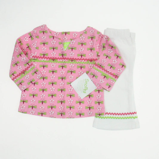 Sno Pea Girls Pink | Green | White Apparel Sets Size: 6 Months Pink | Green | White