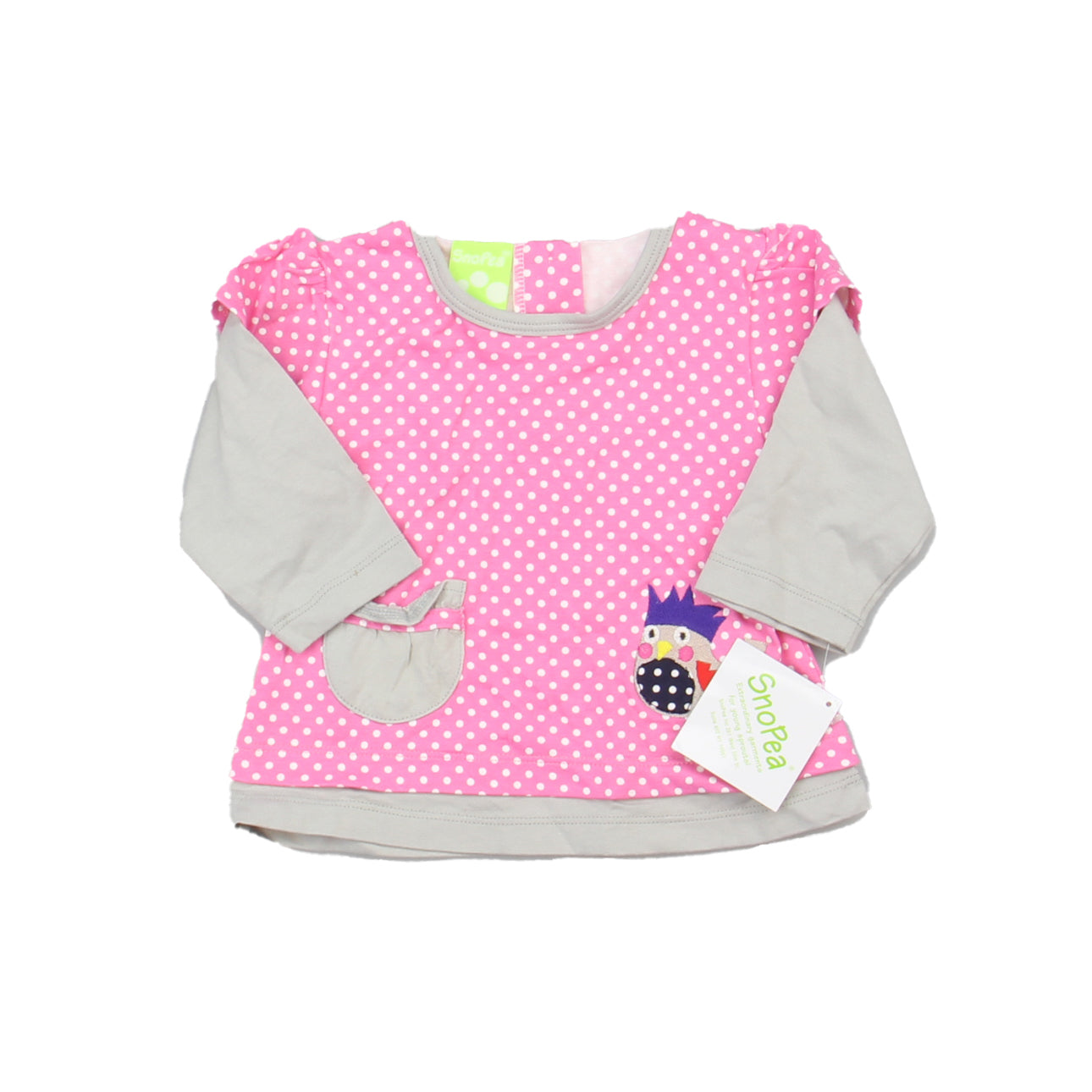 Sno Pea Girls Pink | Gray Long Sleeve Shirt Size: 9 Months Pink | Gray