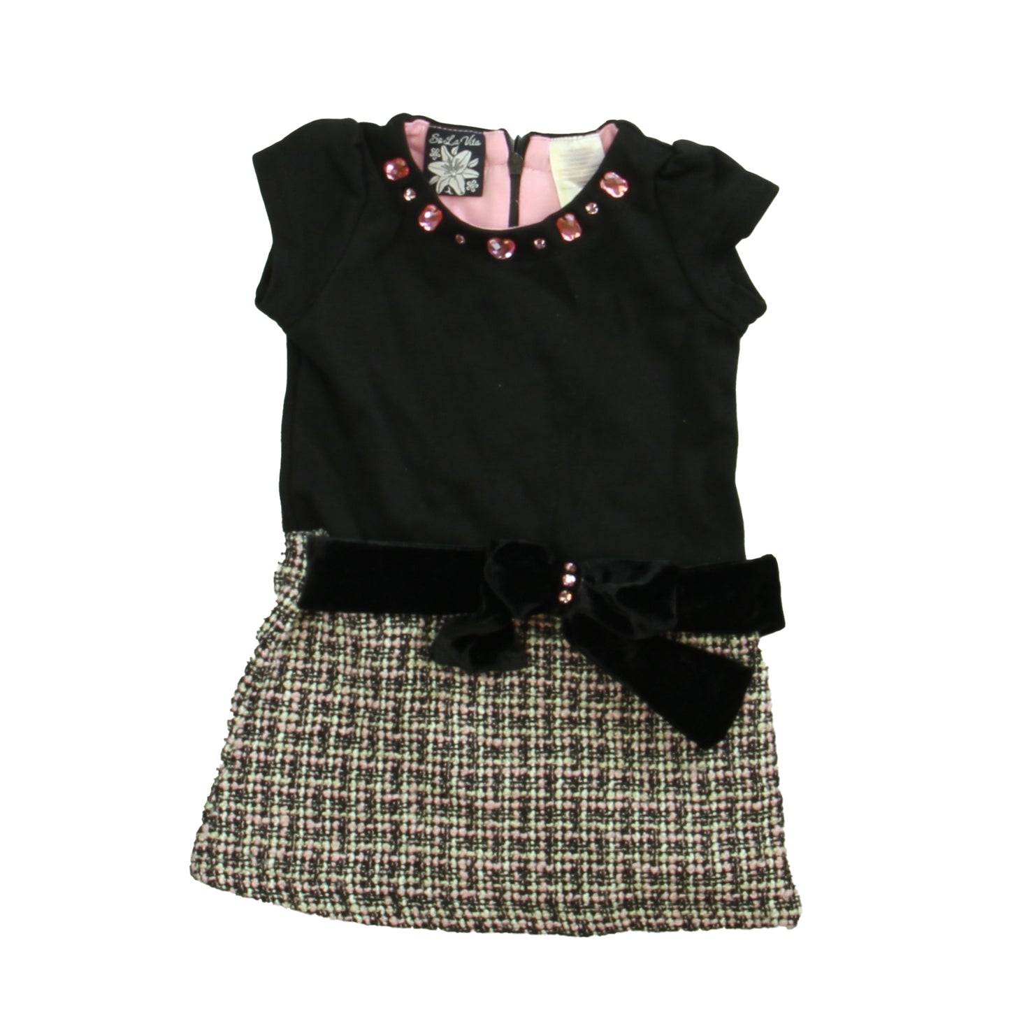 So La Vita Girls Black | Pink Dress Size: 12 Months Black | Pink