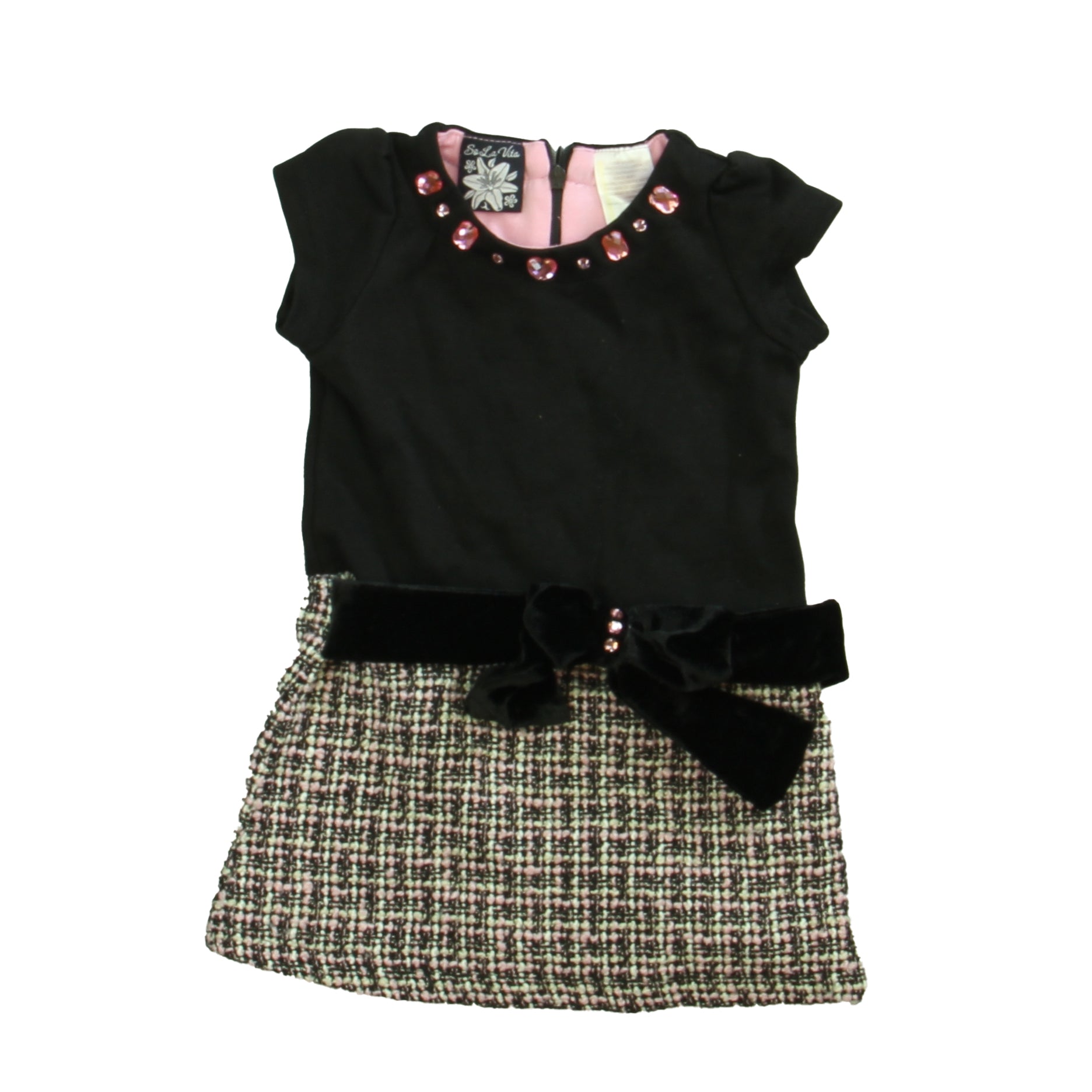 So La Vita Girls Black | Pink Dress Size: 12 Months Black | Pink
