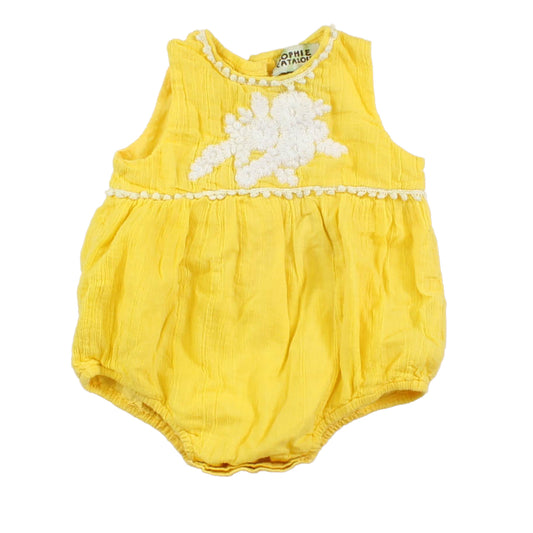 Sophie Catalou Girls Yellow | White Romper Size: 9-12 Months Yellow | White