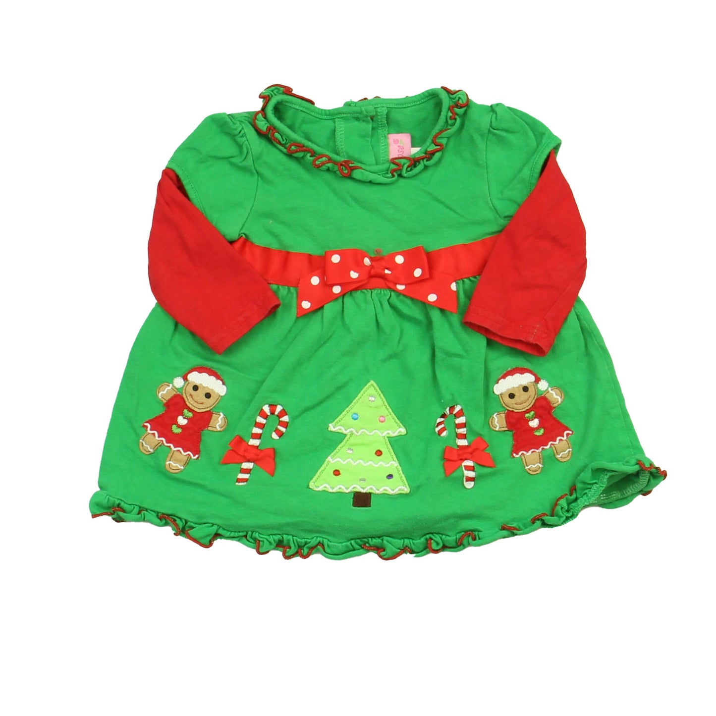 Sophie Rose Girls Red | Green Dress Size: 12 Months Red | Green