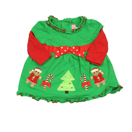 Sophie Rose Girls Red | Green Dress Size: 12 Months Red | Green