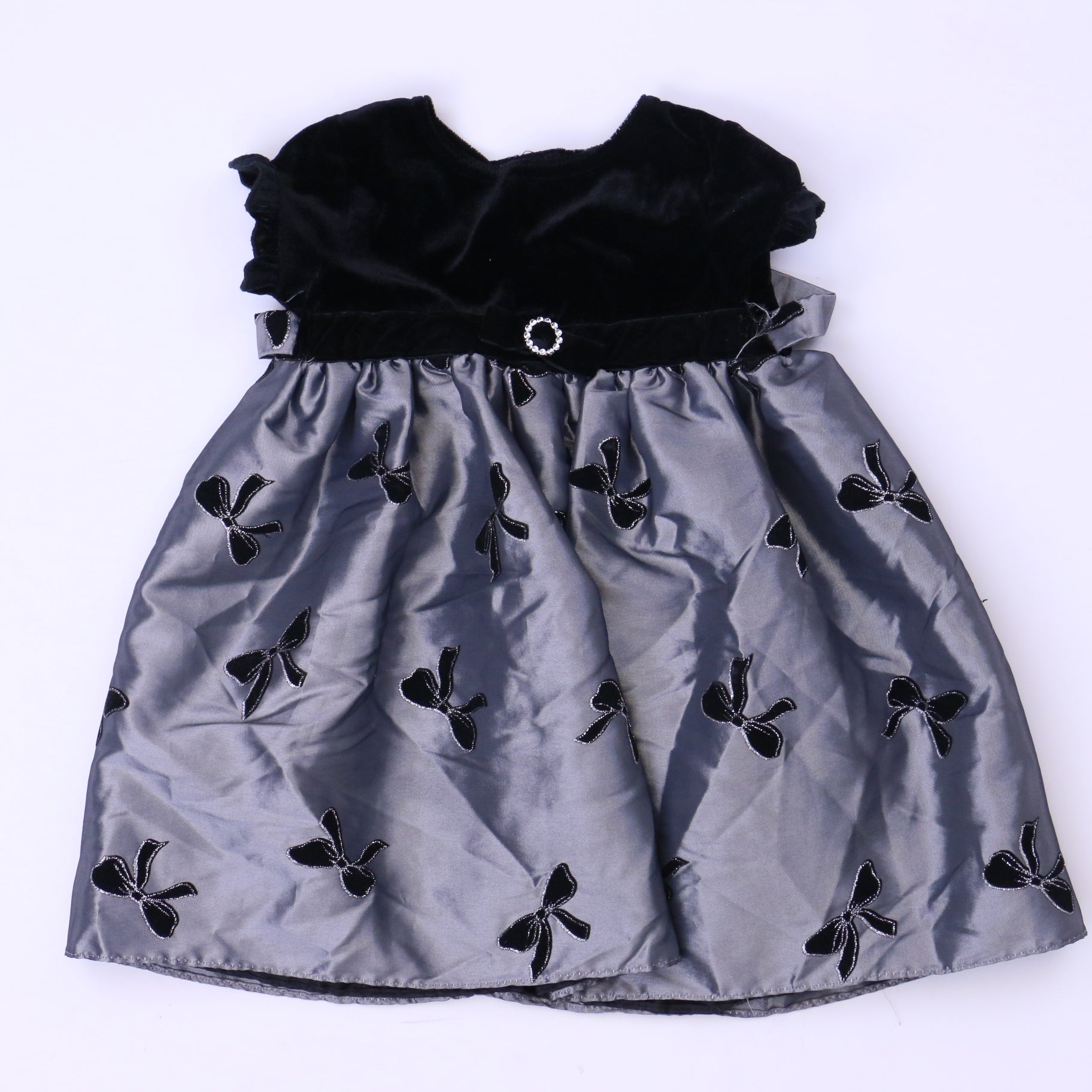 Sophie Rose Girls Silver | Black Special Occasion Dress Size: 18 Months Silver | Black