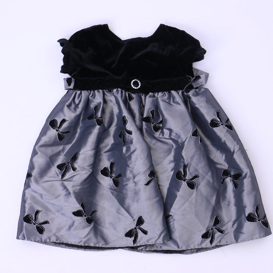 Sophie Rose Girls Silver | Black Special Occasion Dress Size: 18 Months Silver | Black