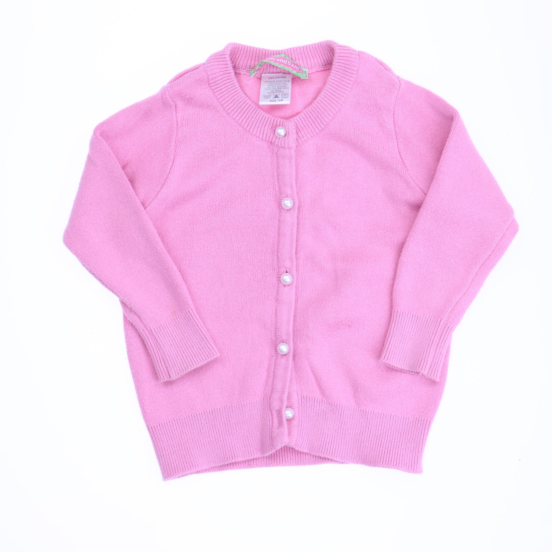 Sophie & Sam Girls Pink Cardigan Size: 12 Months Pink