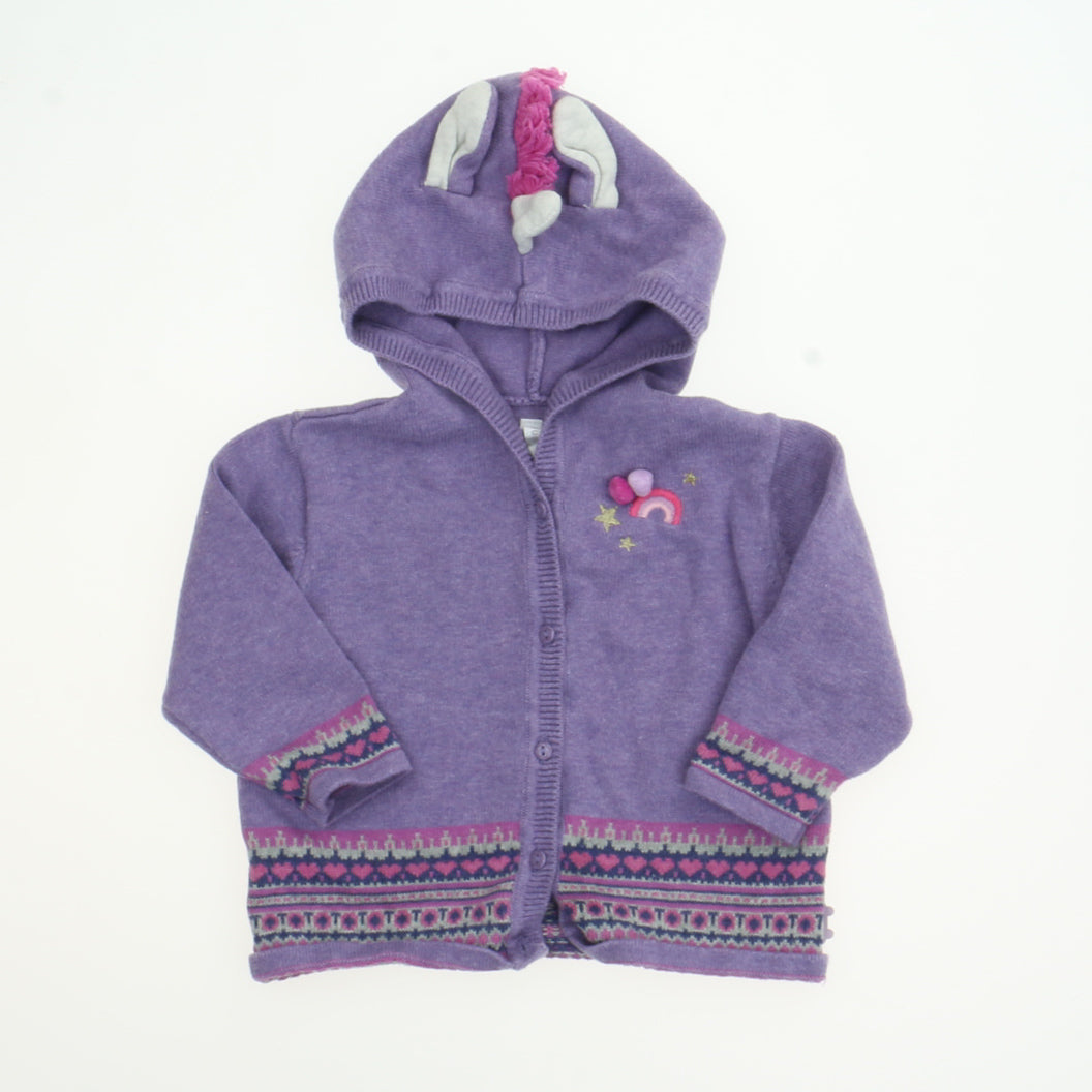 Souris Mini Girls Purple Cardigan Size: 9-12 Months Purple