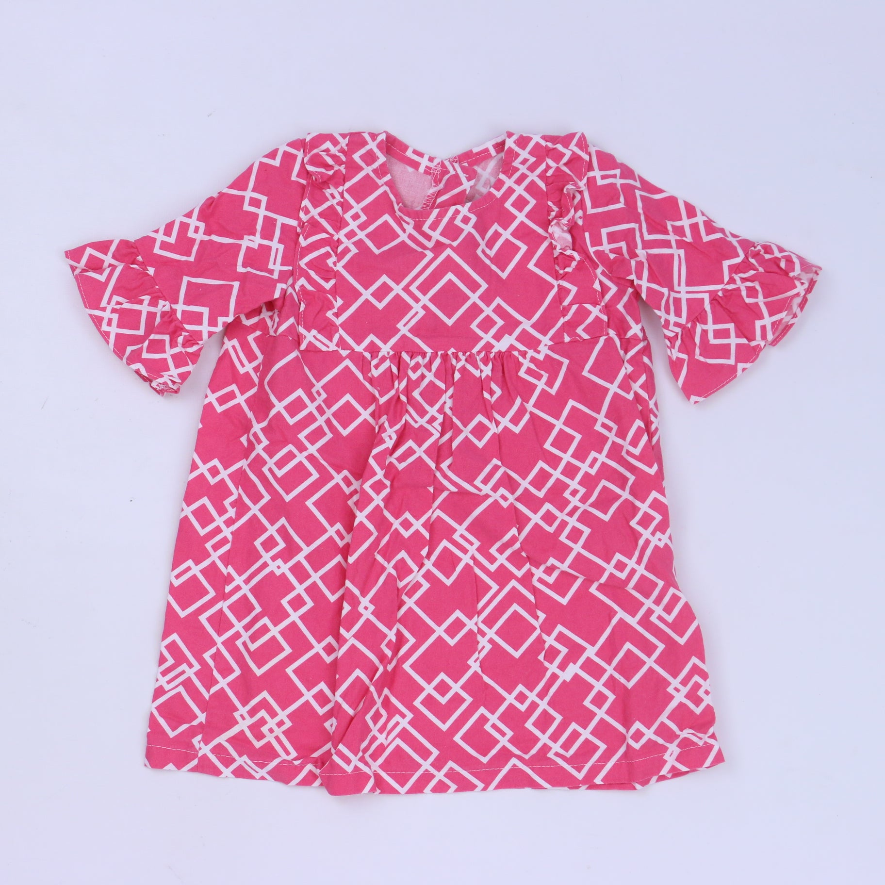 Southern Sunshine Kids Girls Pink | White Dress Size: 18 Months Pink | White