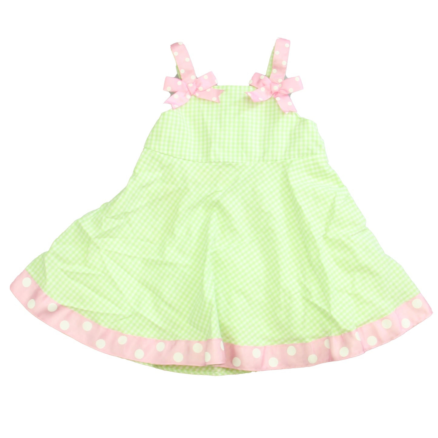 Specialty Baby Girls Green | White | Pink Dress Size: 18 Months Green | White | Pink