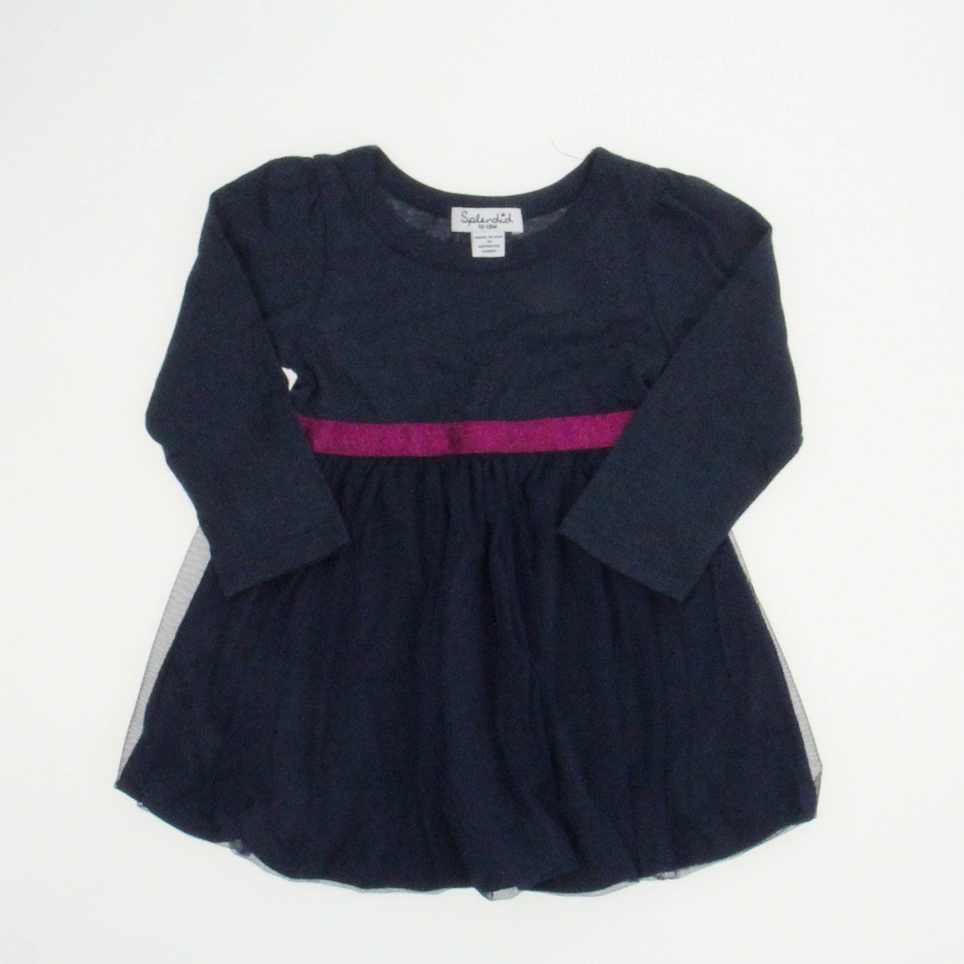 Splendid Girls Navy Dress Size: 12-18 Months Navy