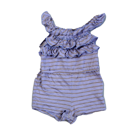 Splendid Girls Purple | Grey | Stripes Romper Size: 12-18 Months Purple | Grey | Stripes