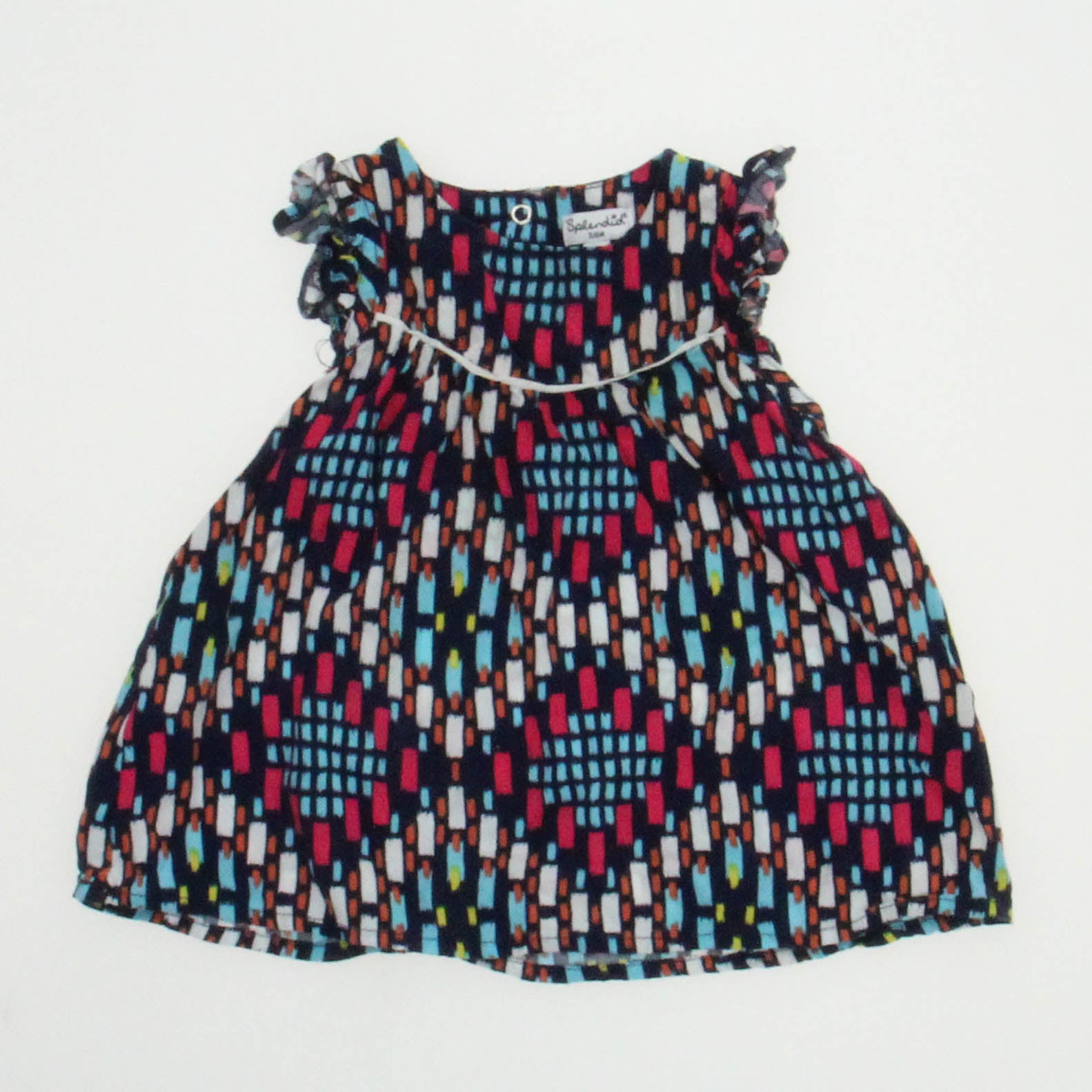 Splendid Girls Navy Patterned Dress Size: 3-6 Months Navy Patterned