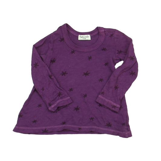 Splendid Girls Purple Stars Long Sleeve Shirt Size: 3-6 Months Purple Stars