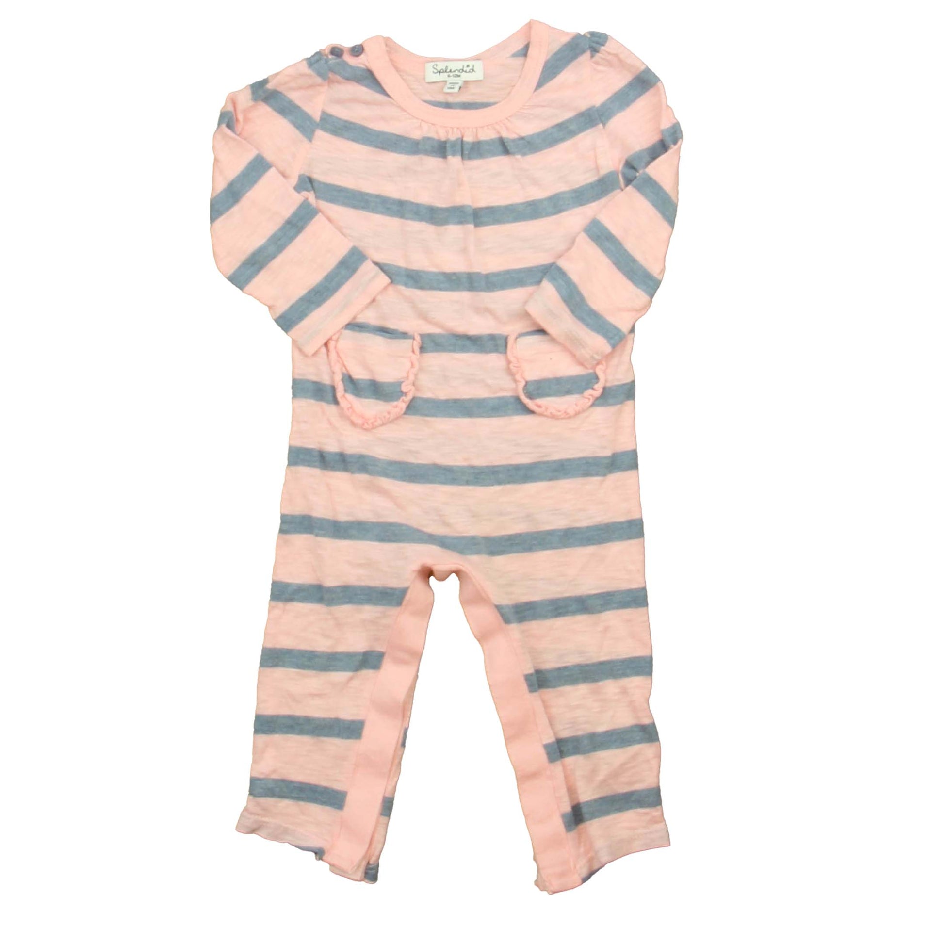 Splendid Girls Pink | White Long Sleeve Outfit Size: 6-12 Months Pink | White