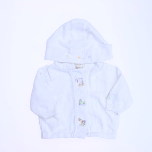 Stacy Claire Boyd Boys White Cardigan Size: 0-6 Months White