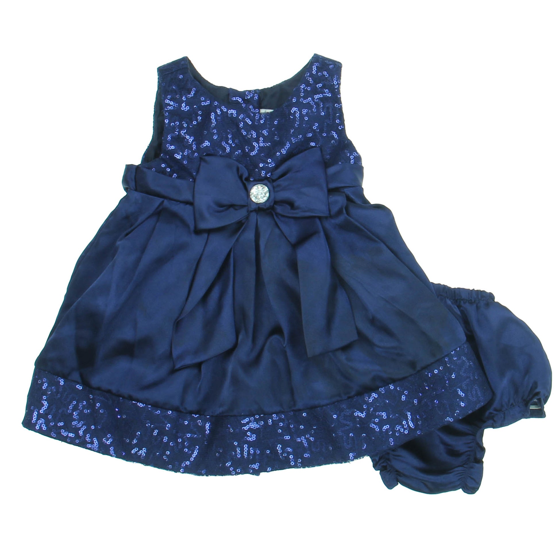Sweet Heart Rose Girls Navy Blue Special Occasion Dress Size: 12 Months Navy Blue