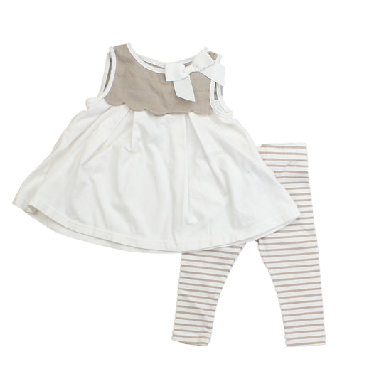 Tahari Girls White | Tan Apparel Sets Size: 0-3 Months White | Tan