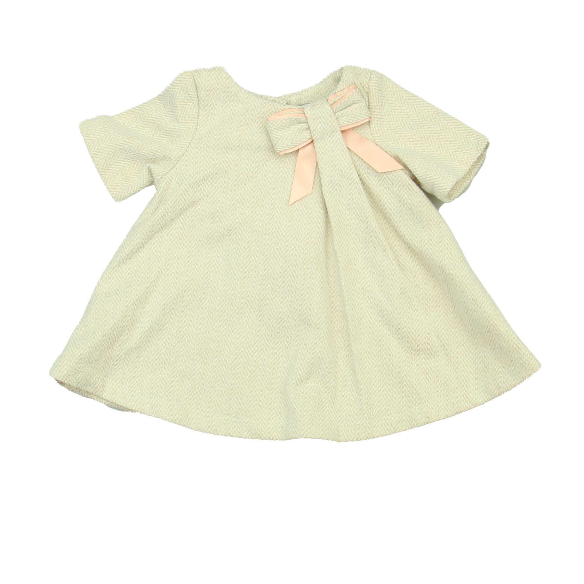 Tahari Boys Ivory | Gold | Pink Dress Size: 12 Months Ivory | Gold | Pink