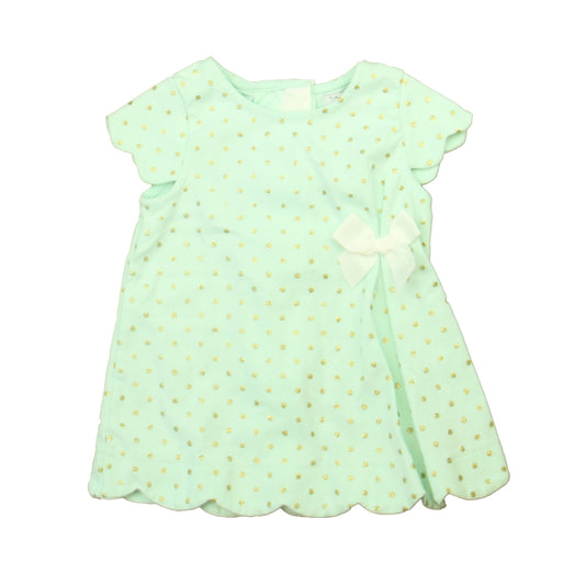 Tahari Girls Aqua | Gold Dress Size: 18 Months Aqua | Gold
