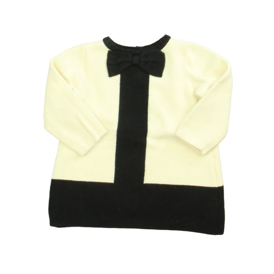 Tahari Girls Ivory | Black Sweater Dress Size: 6 Months Ivory | Black