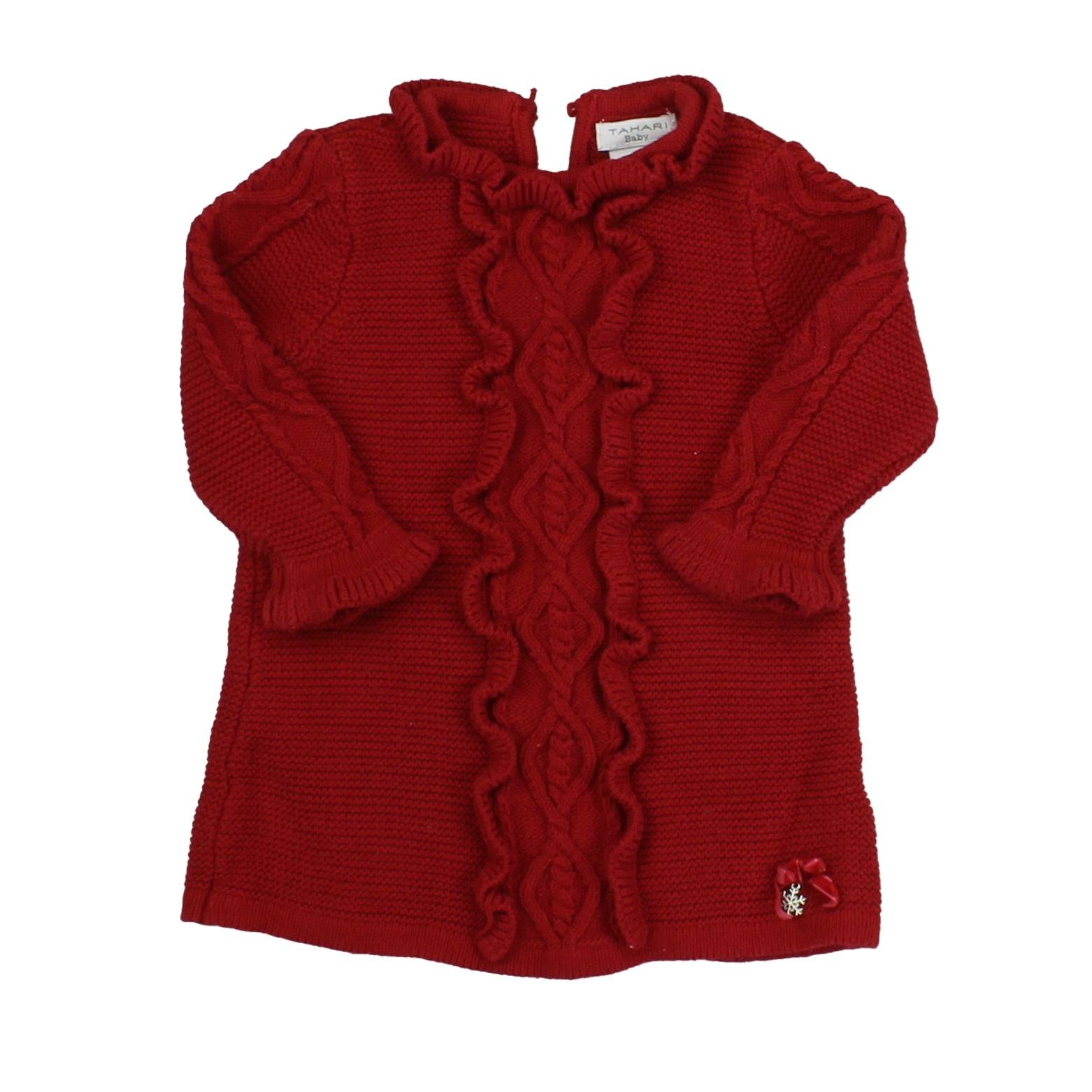 Tahari baby Girls Red Sweater Dress Size: 6-9 Months Red