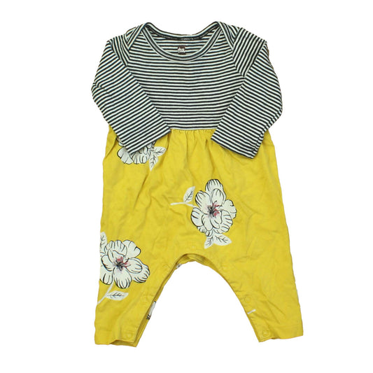 Tea Girls Yellow | Black | White | Stripes Long Sleeve Outfit Size: 0-3 Months