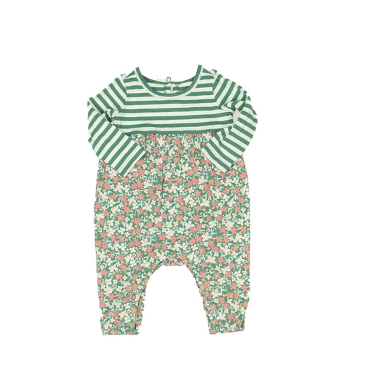 Tea Girls Green | White | Floral Long Sleeve Outfit Size: 0-3 Months