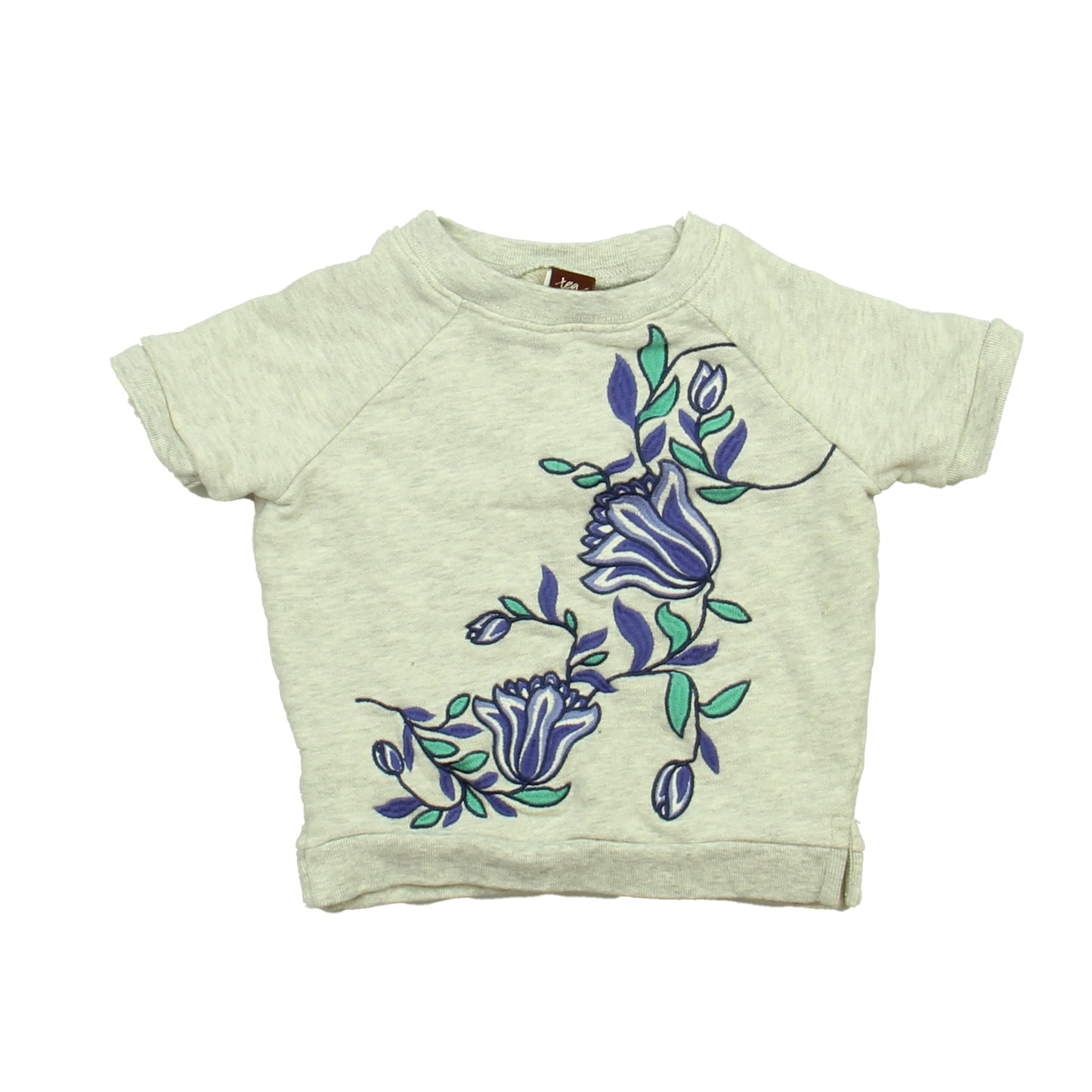 Tea Girls Grey | Purple | Flower T-Shirt Size: 12-18 Months