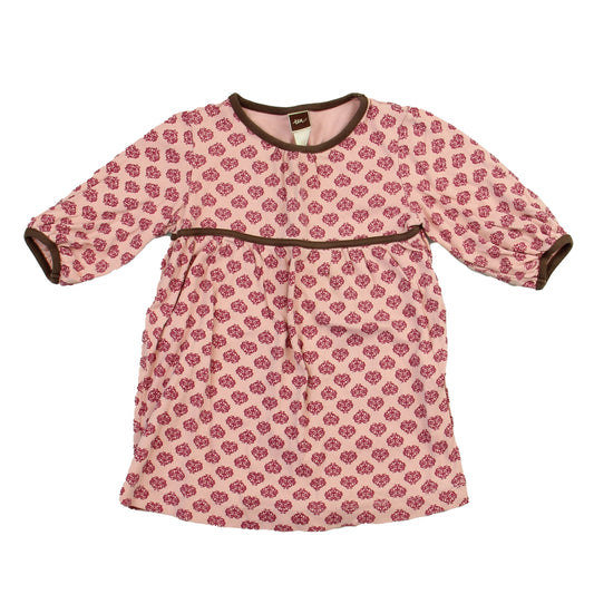 Tea Girls Pink | Brown Dress Size: 12-18 Months