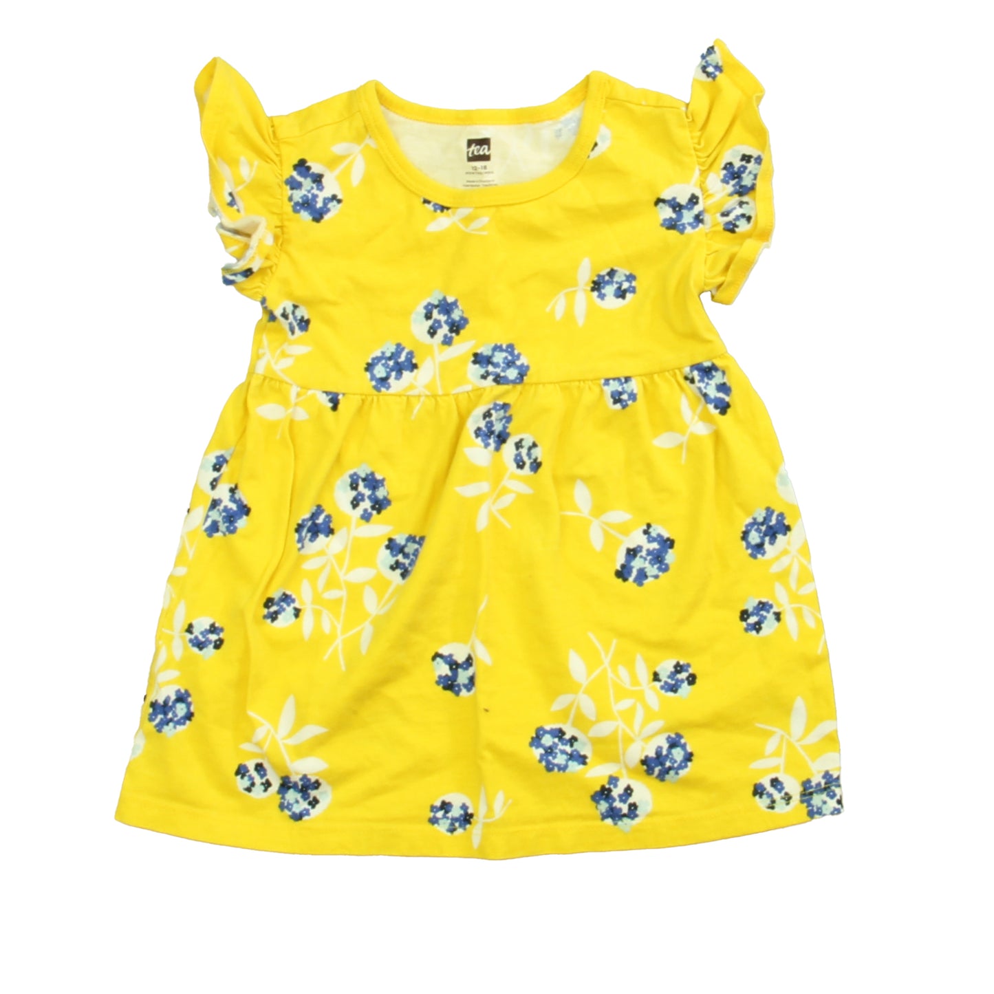 Tea Girls Yellow Floral Dress Size: 12-18 Months