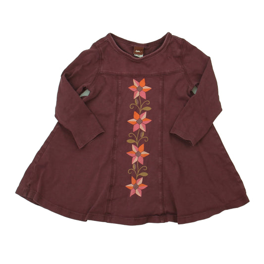 Tea Girls Maroon Dress Size: 18-24 Months