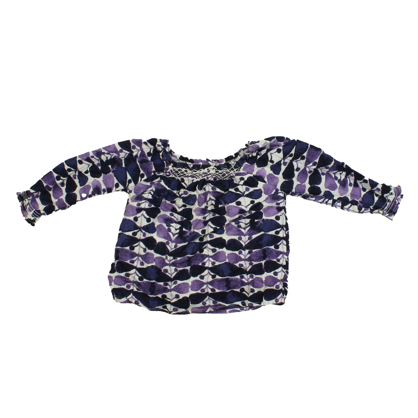 Tea Girls Purple | White Blouse Size: 18-24 Months