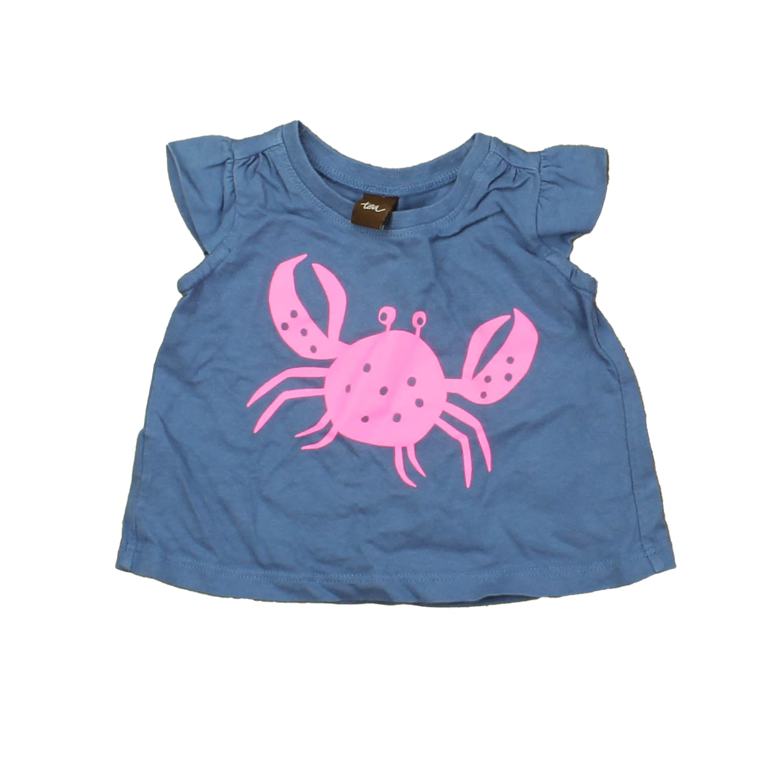 Tea Girls Blue | Pink | Crab T-Shirt Size: 3-6 Months Blue | Pink | Crab