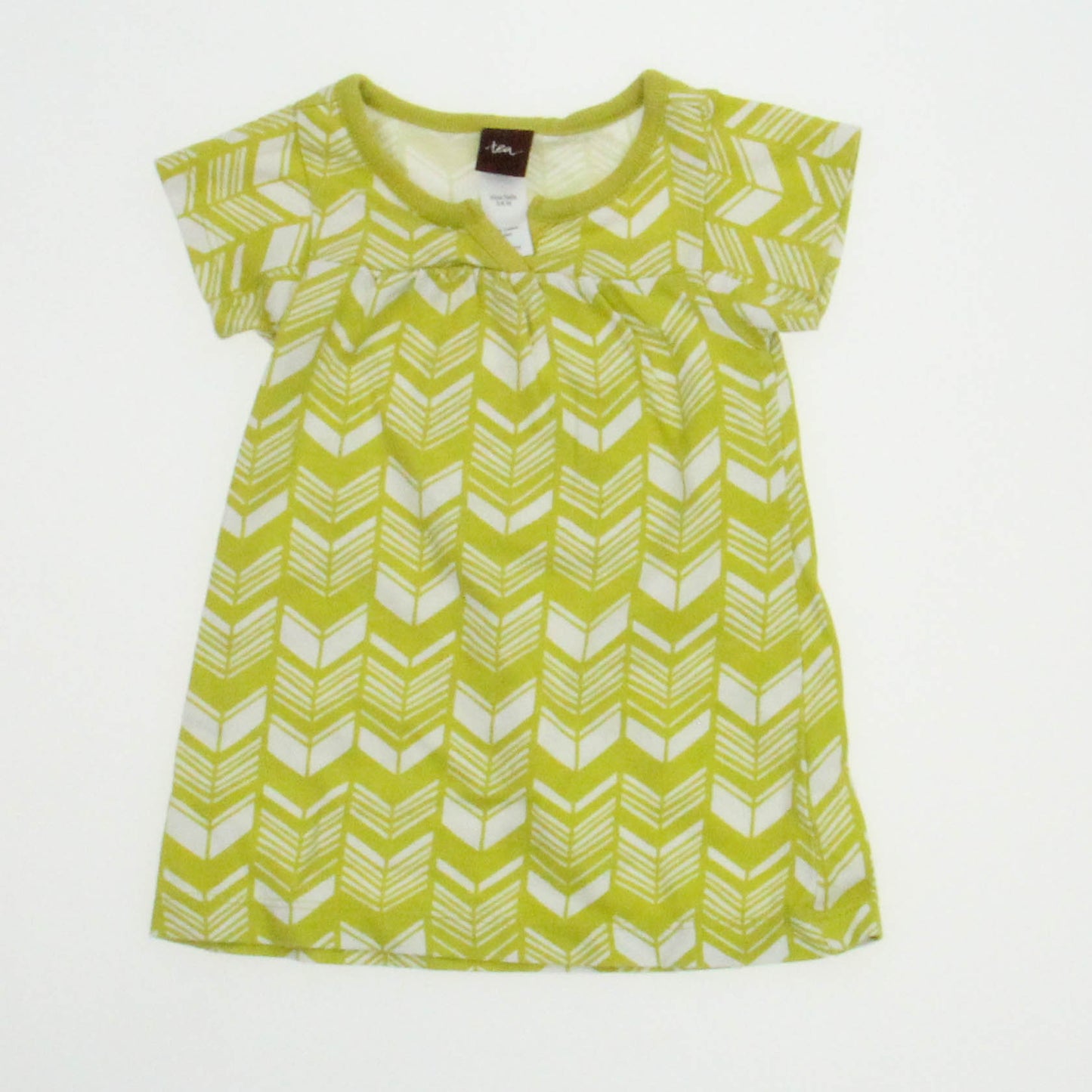 Tea Girls Green | White Dress Size: 3-6 Months