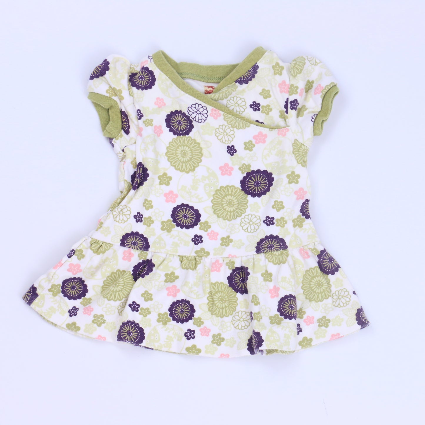 Tea Girls Ivory | Green Dress Size: *3-6 Months